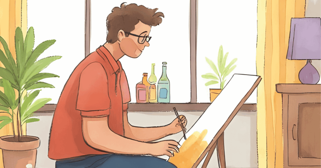 絵を書くやなせたかしさん(イメージ)