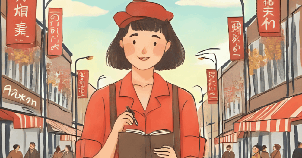 女性の新聞記者